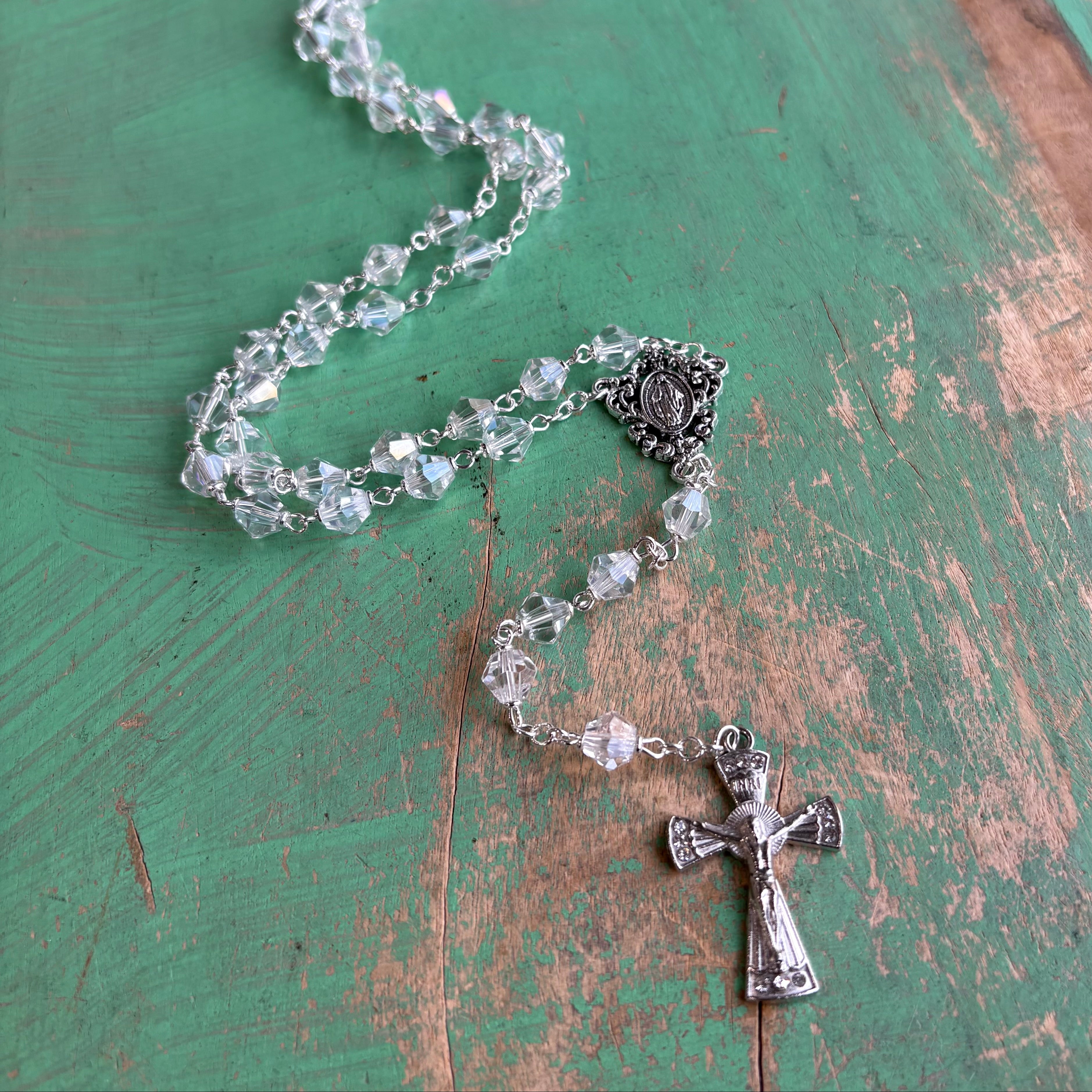 Miraculous Crystal Diamond Rosary