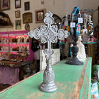 12" Standing Silver Cross