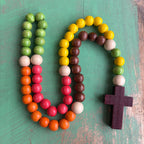 Big Wooden Bead Rosary