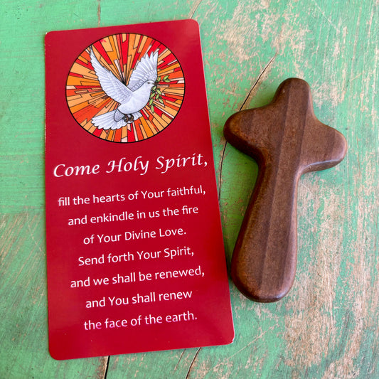 Holy Spirit Confirmation Palm Cross with Prayer Card