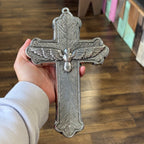 Handcrafted Detailed Pewter Holy Spirit Wall Cross