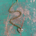 Angel Wings Heart Memorial Necklace with Pearl – Gold or Silver