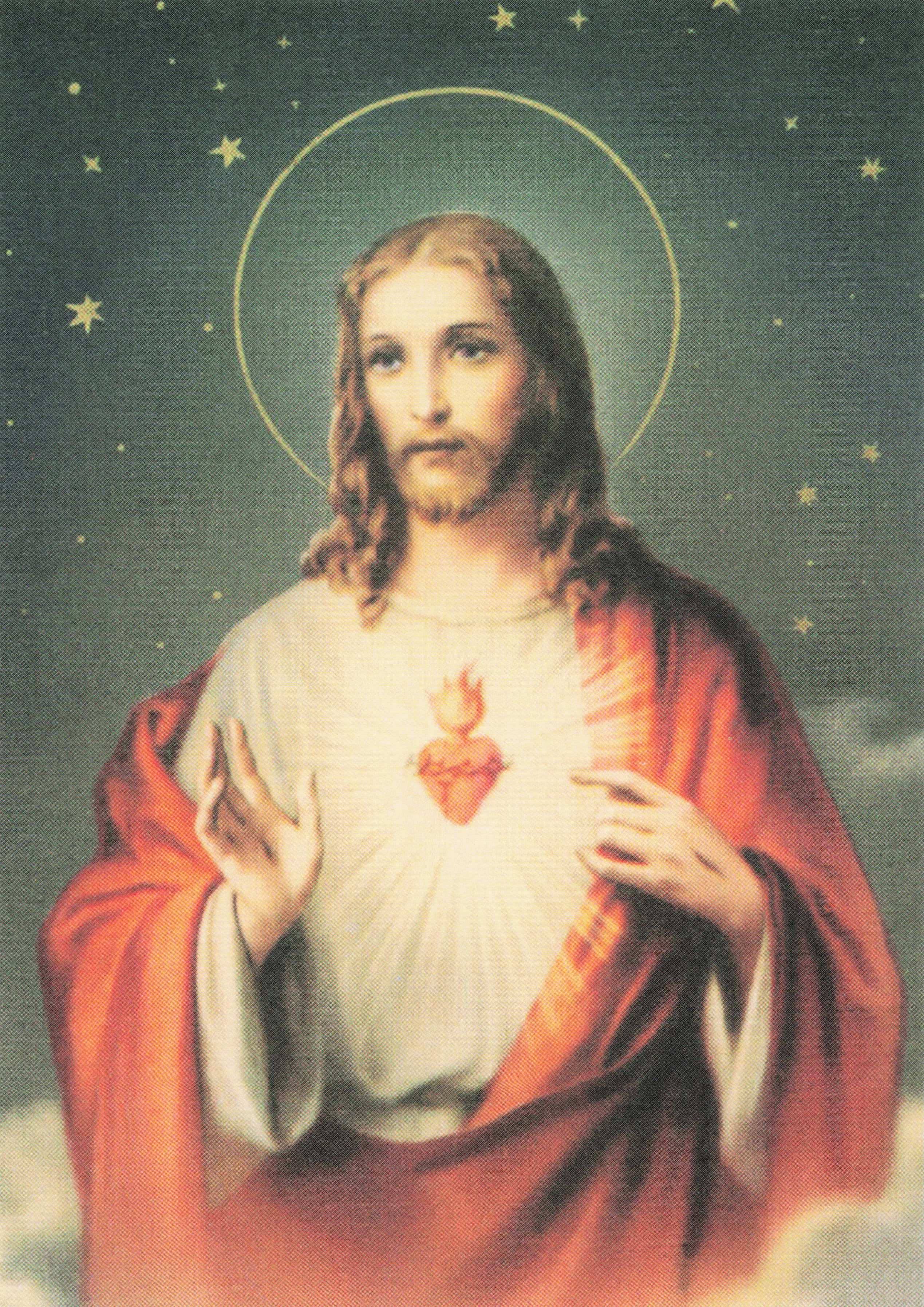 Saints Estampas Postcards - Corazon Sagrado de Jesus