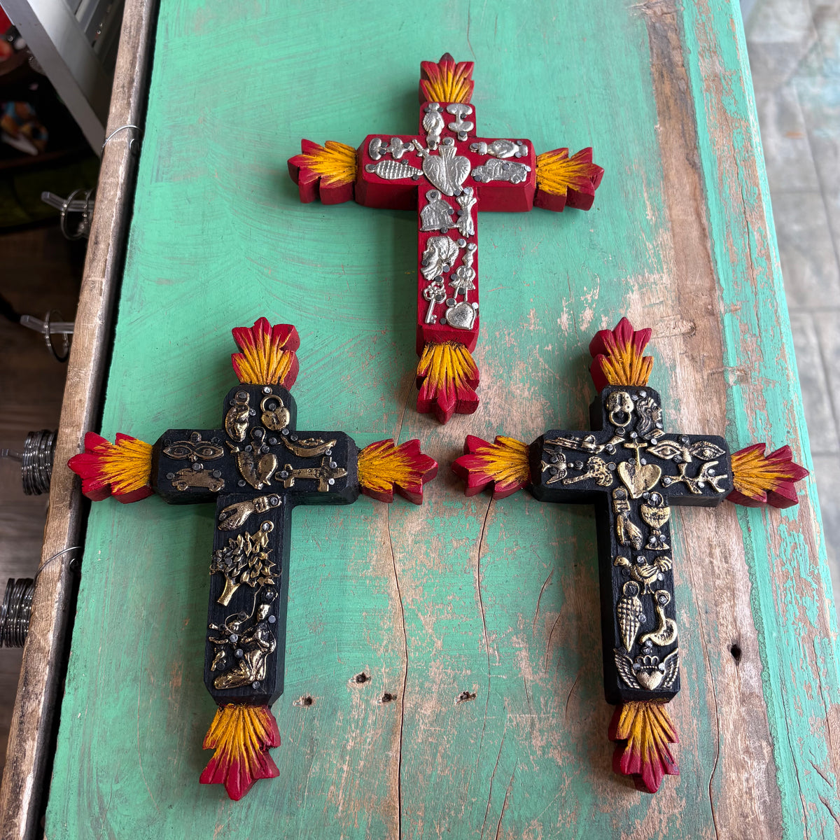 Milagros Flames Cross