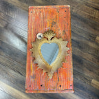 Tin Rounded Rays Sacred Heart Mirror