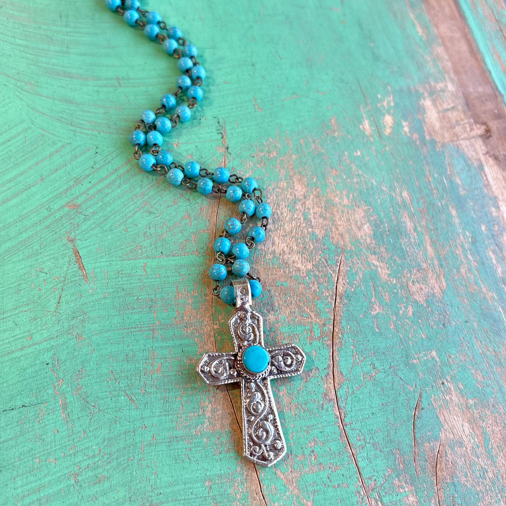 Long Turquoise Faith Necklace