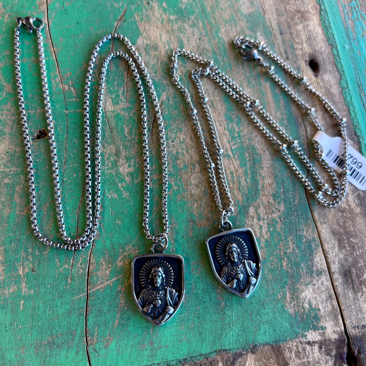 Sacred Heart of Jesus Shield Necklace
