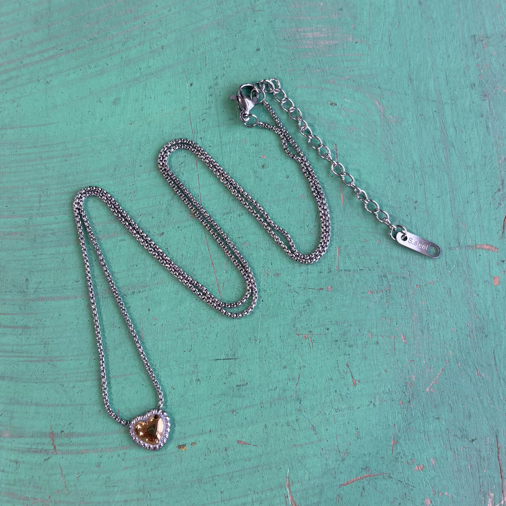 Faithful Love Two Tone Necklace or Earrings