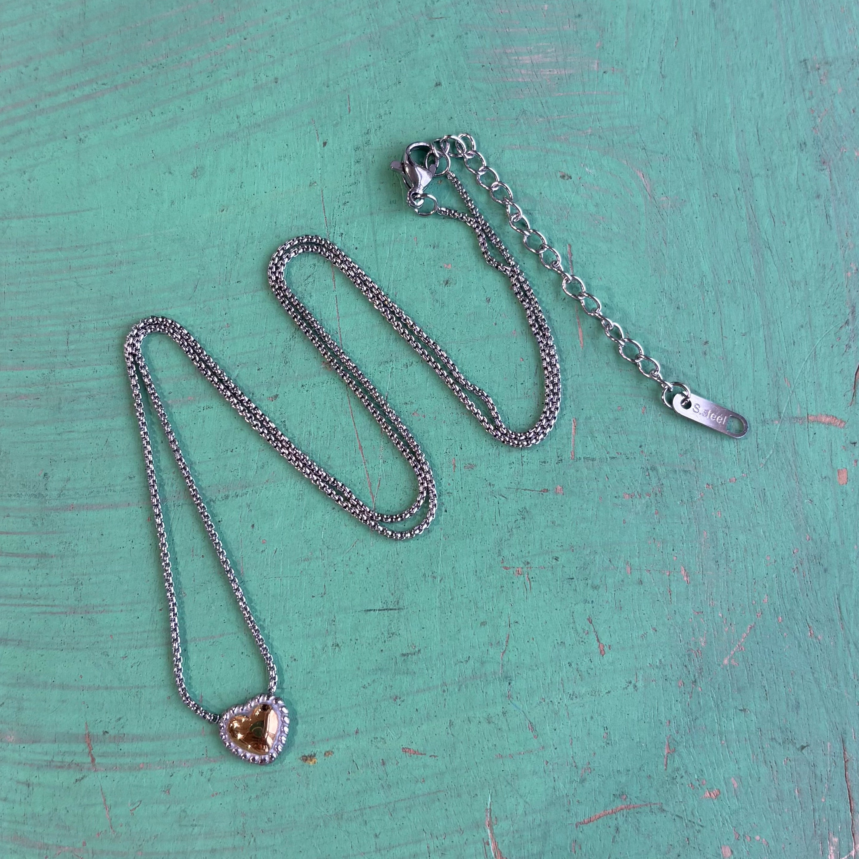 Faithful Love Two Tone Necklace or Earrings