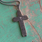 Our Father Cross Stainless Steel Necklace