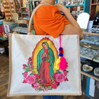 Our Lady of Guadalupe Bags with Pom Pom Tassel