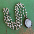 Mother of Pearl Our Lady of Guadalupe Double Strand Necklace