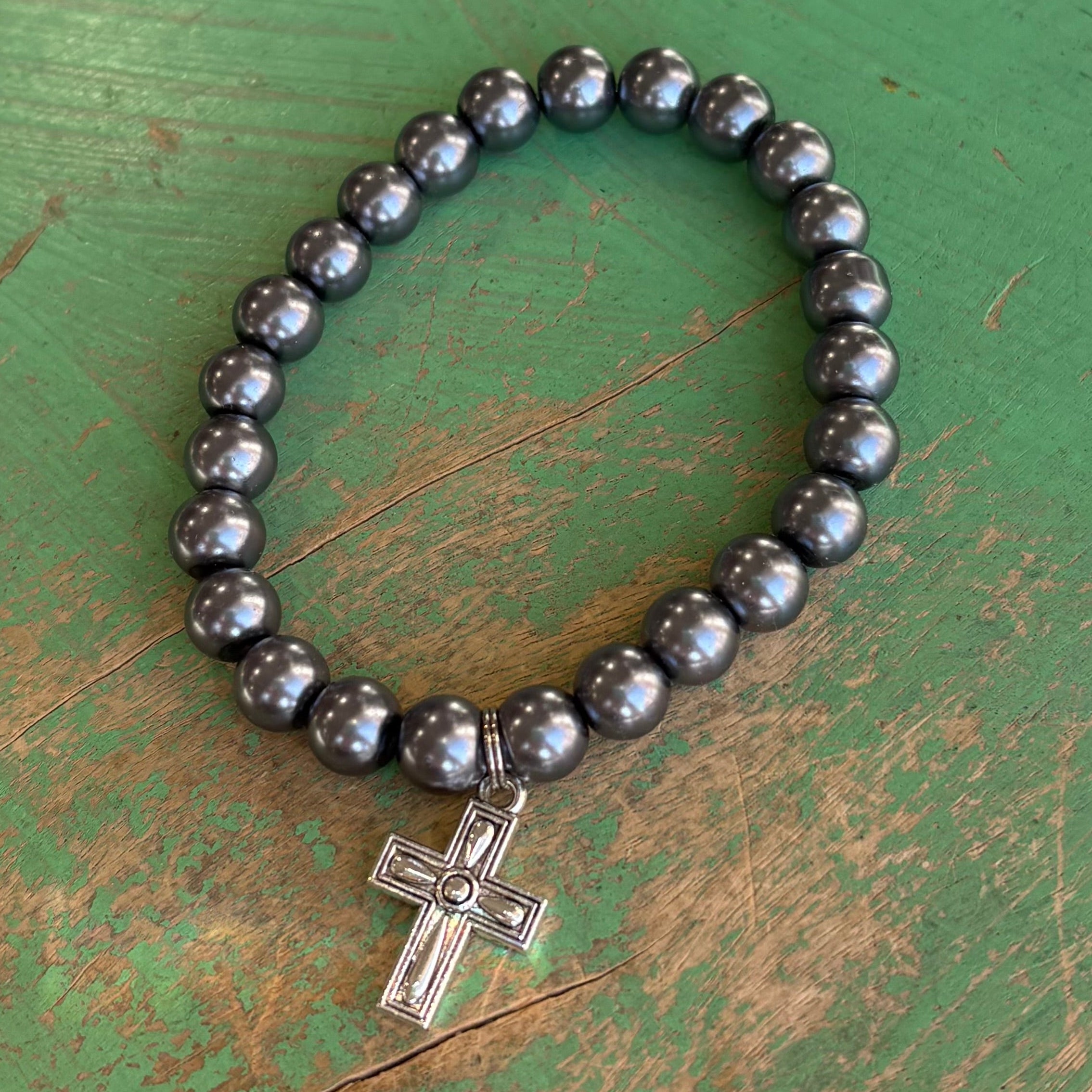 Beautiful Glass Pearl Faith Bracelets