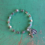 Silver Plated Saint Charm Bracelet