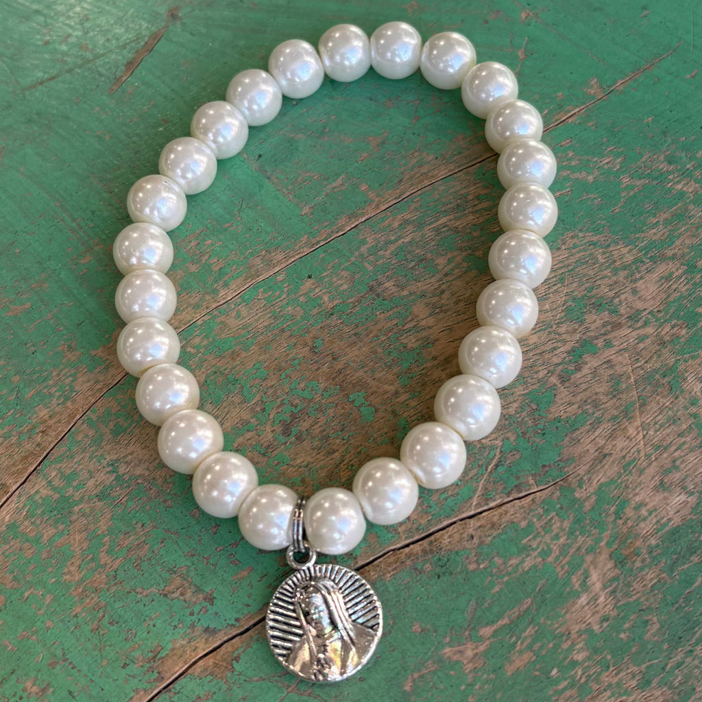 Beautiful Glass Pearl Faith Bracelets