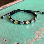 Two Toned Cross Protection Bracelet