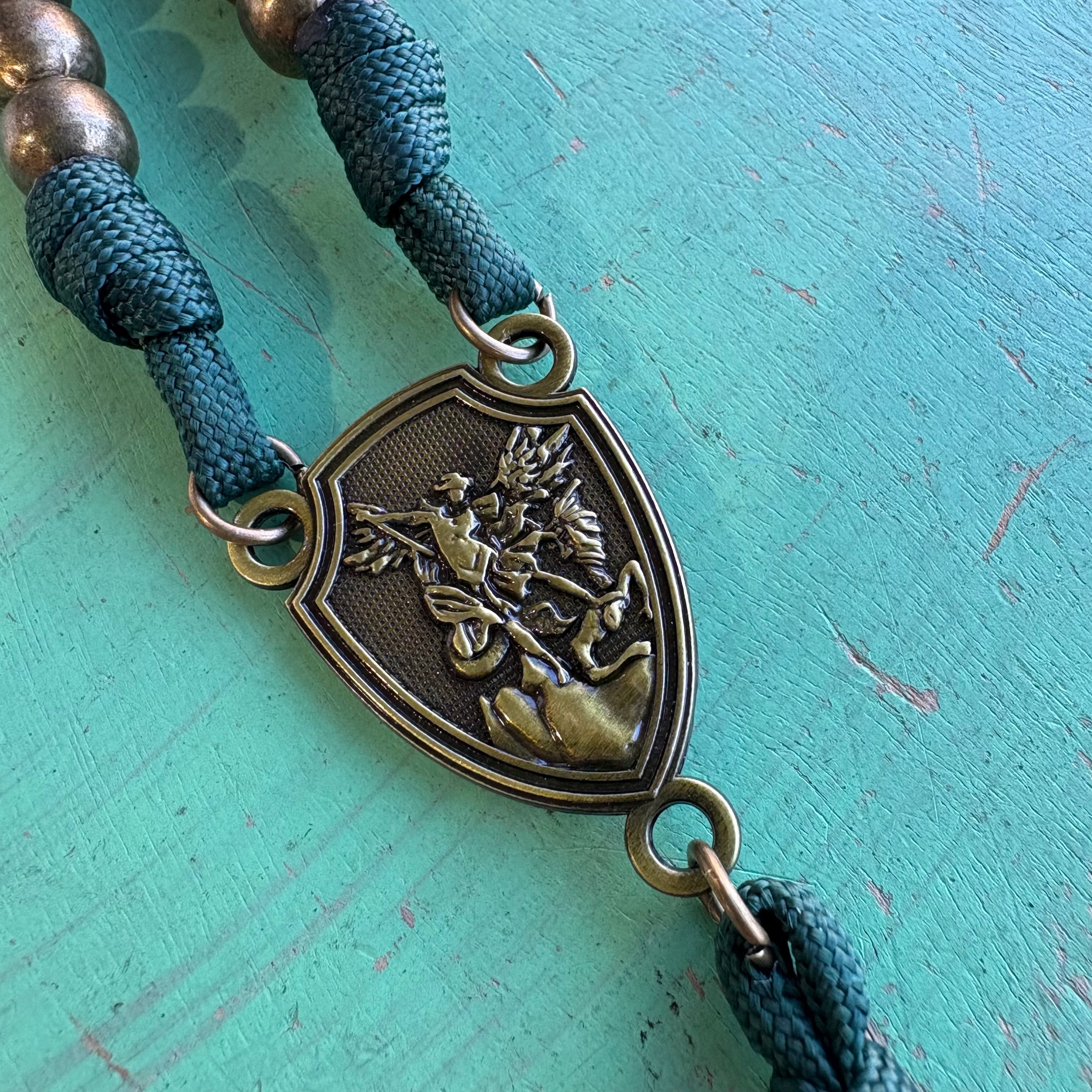 St Michael Pardon Cross Paracord Rosary