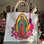 Our Lady of Guadalupe Bags with Pom Pom Tassel