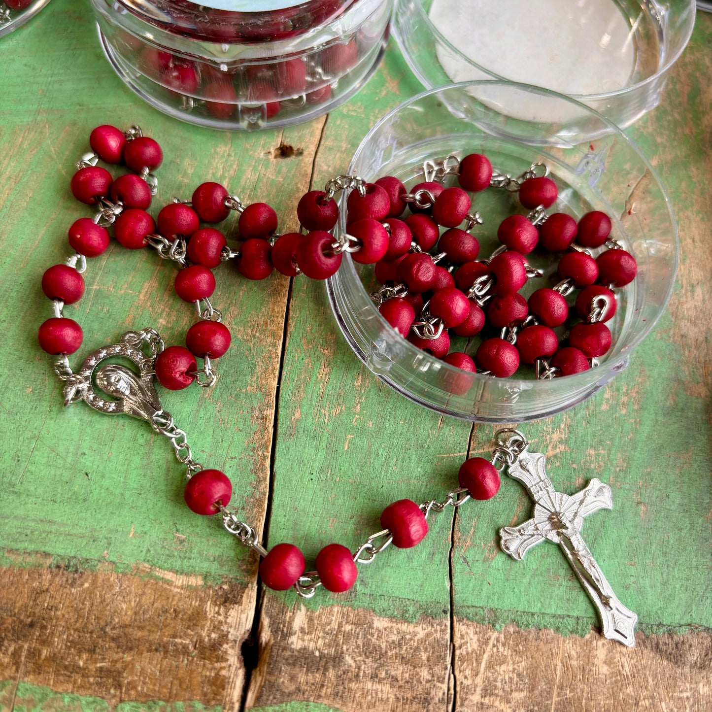 Rose Scented Red Rosary with Case