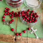Rose Scented Red Rosary with Case