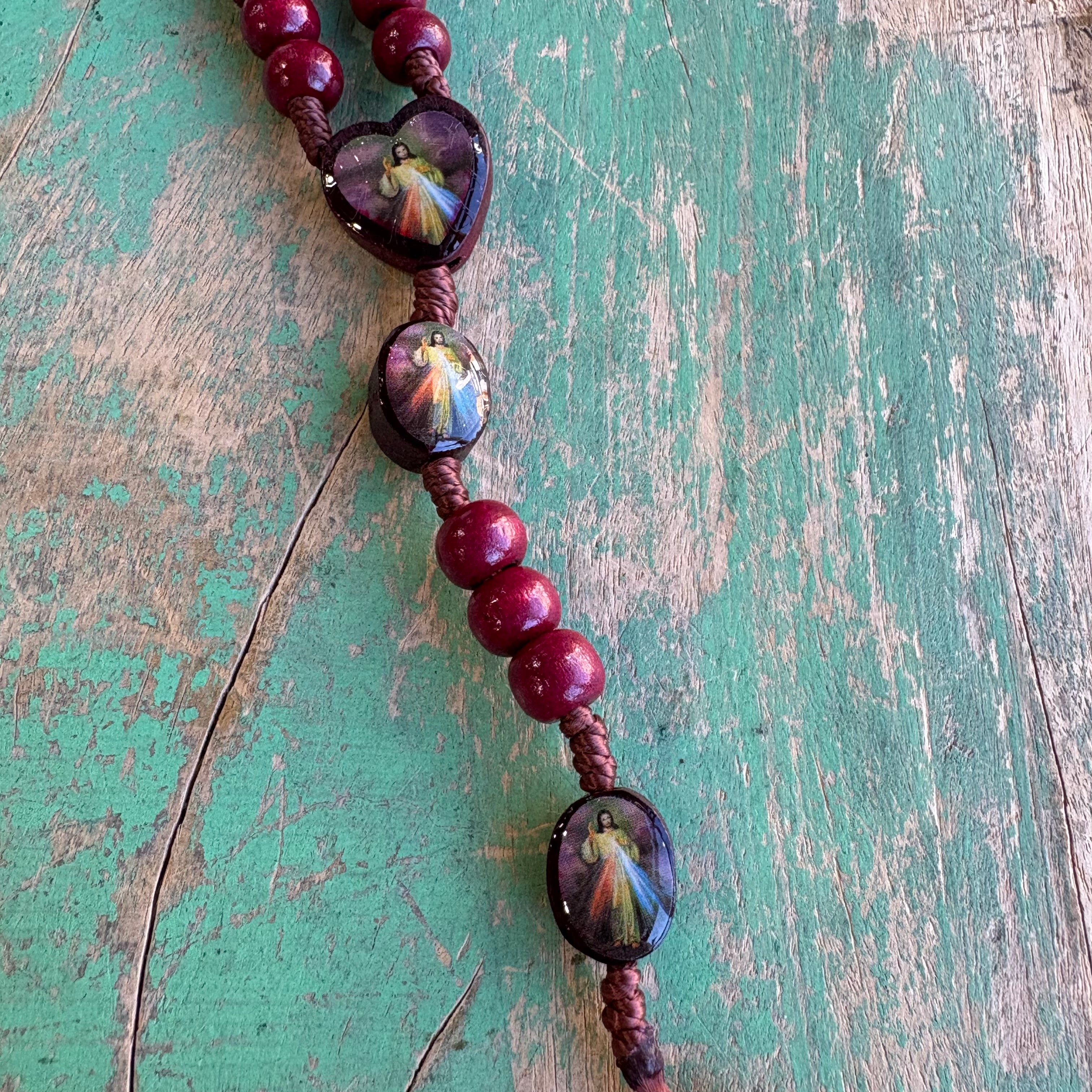 Divine Mercy Wooden Rosary