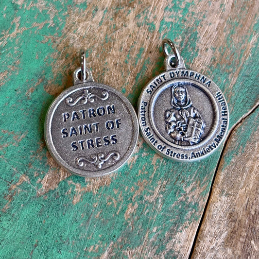 St Dymphna Round Italian Medal (Stress)