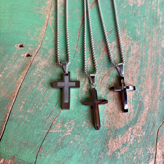 Medium Cross Stainless Steel Necklace