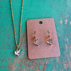 Figaro Chain with Mother of Pearl Holy Spirit Necklace or Earrings