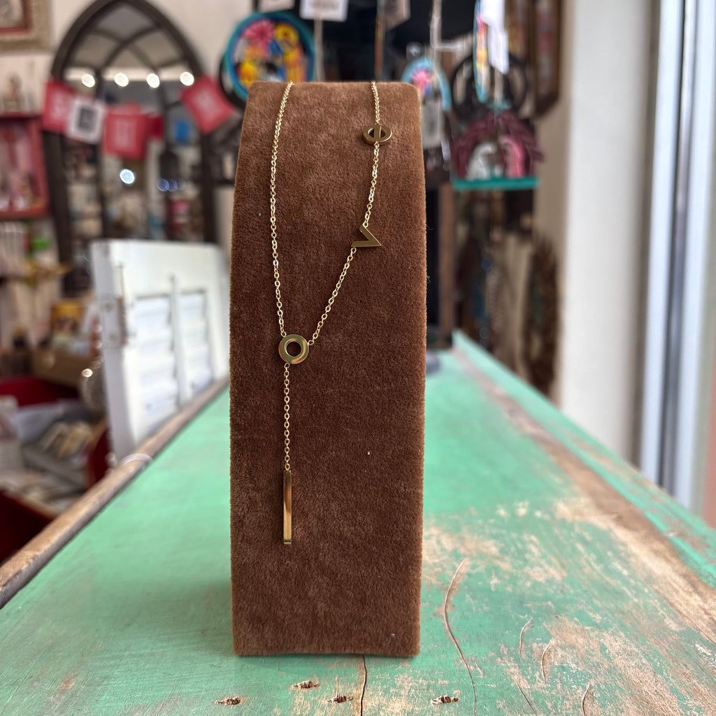 Gold Stainless Steel Love Drop Chain