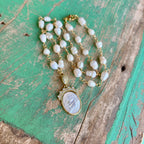 Mother of Pearl Sacred Heart Pearl Necklace