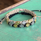Two Toned Cross Protection Bracelet