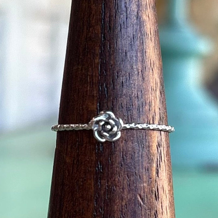 Stainless Steel Mini Rose Rings