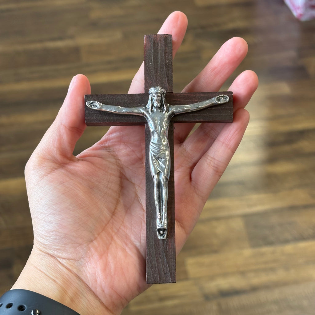 5” Pewter and Wood Crucifix