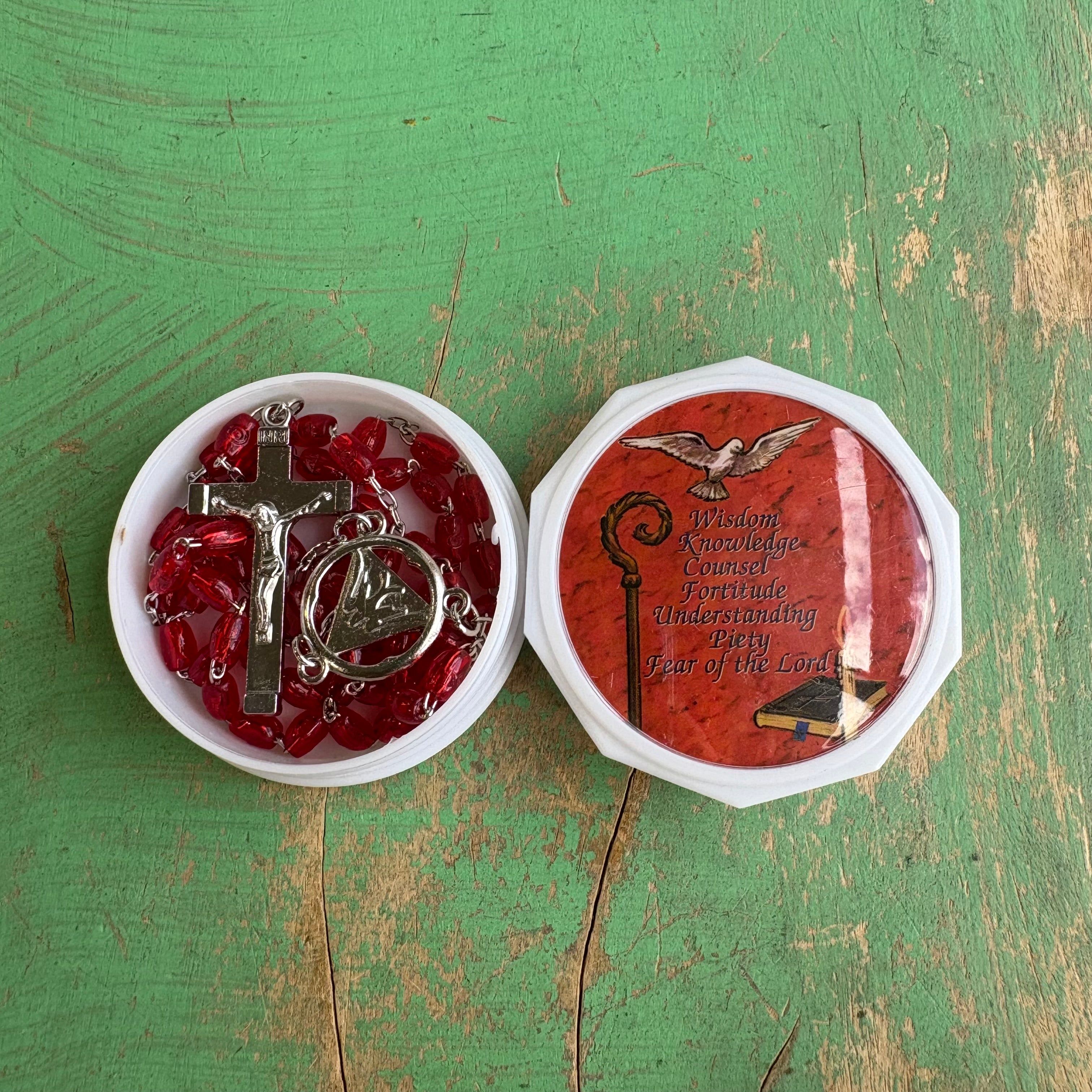 Gifts of the Holy Spirit Confirmation Rosary in Case