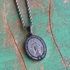 Stainless Steel Miraculous Medal Rope Chain Necklace