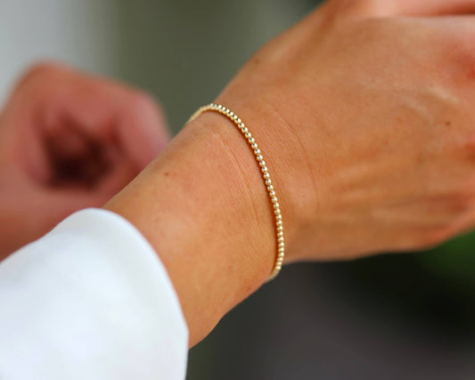 2mm | Stretchy Anti-Tarnish 14K Gold Filled Bracelet