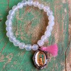White Agate Faith Tassel Bracelets