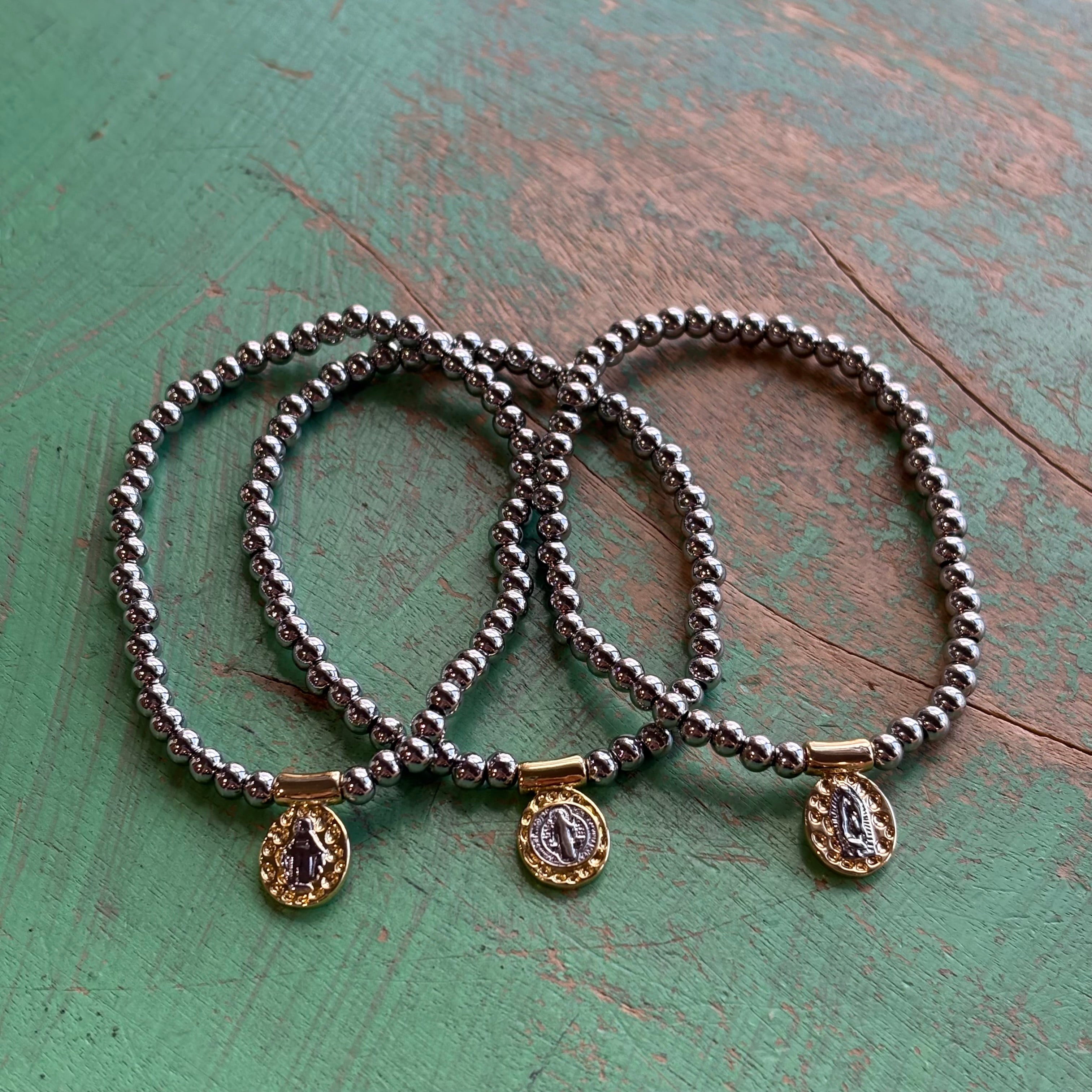 Catholic Medal Stretch Bracelet