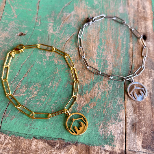 Nativity Stainless Steel Paper Clip Bracelet
