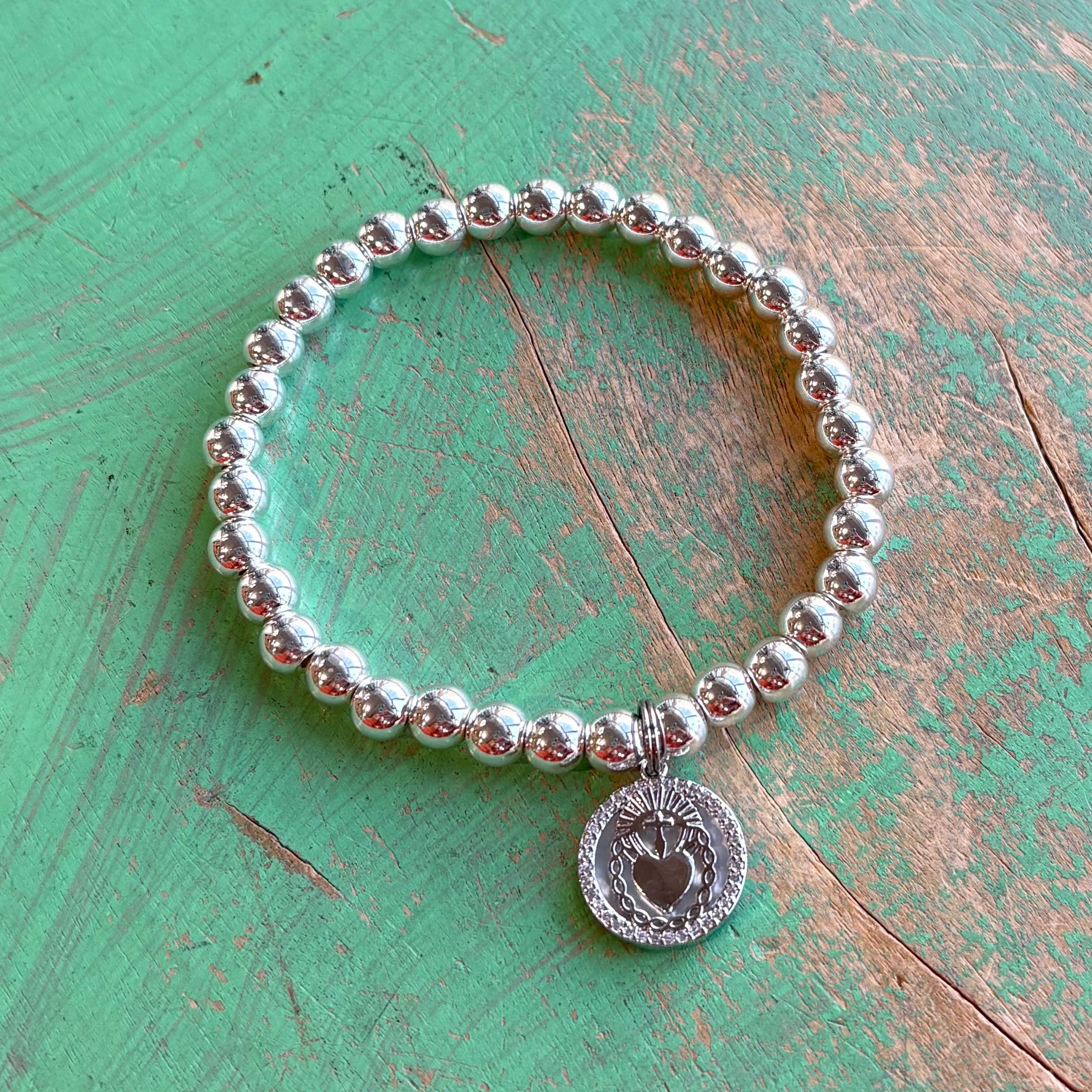 Silver or Gold Sacred Heart Bracelet