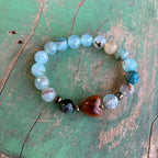 Wooden Heart Agate Faith Bracelet