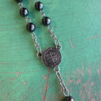 Hematite St Benedict Rosary