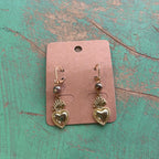 Sacred Heart Hematite Gold Earrings