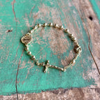 Gold St Benedict Rosary Decade Bracelet