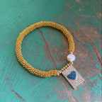 Gold Beaded Freshwater Pearl Faith Bracelets
