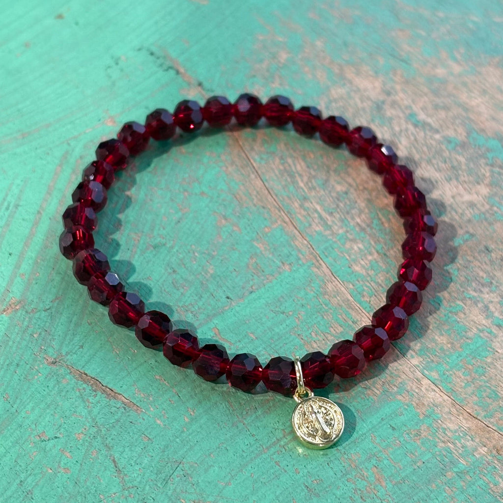 Red Crystal St Benedict Bracelet