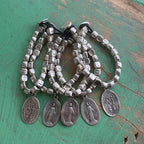 Brushed Silver Plated Miraculous Medal Bracelet