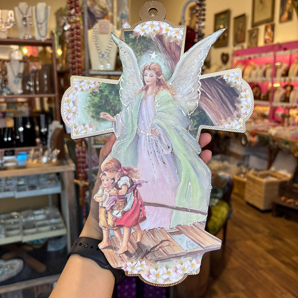 Guardian Angel Large Hanging Cross