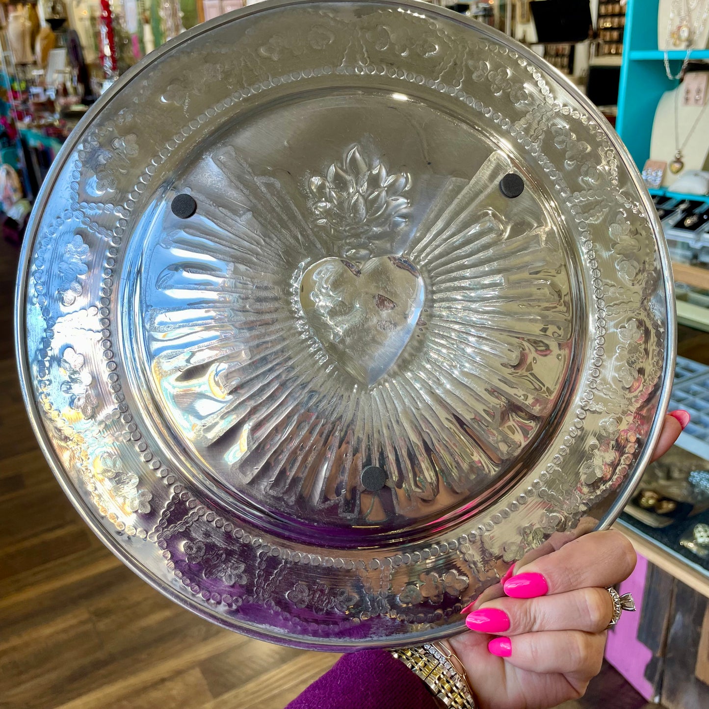 Aluminum Sacred Heart Platter