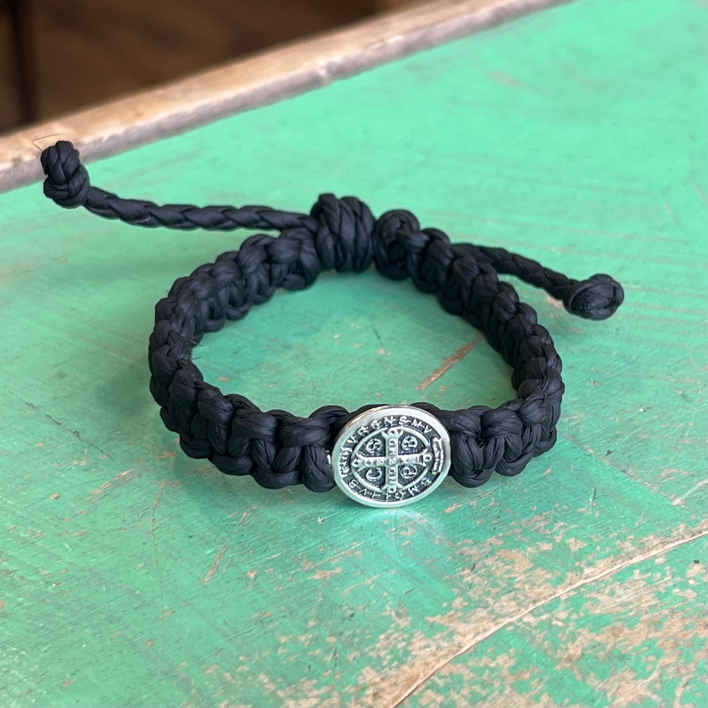 Kid's Single St Benedict Braided Cord Bracelet